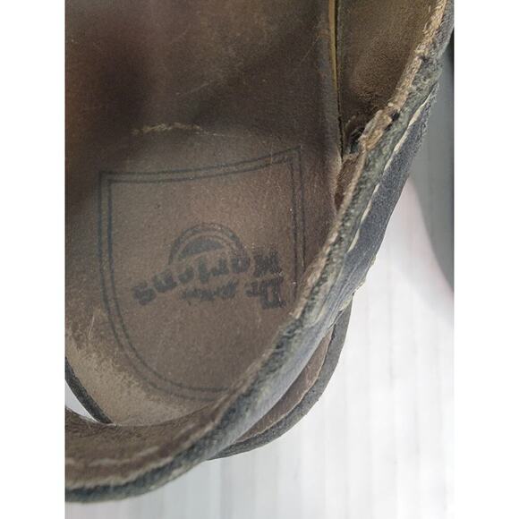 DR MARTENS Y2K Vtg UK 10 Black Distressed Leather Fisherman Sandals England main image 6